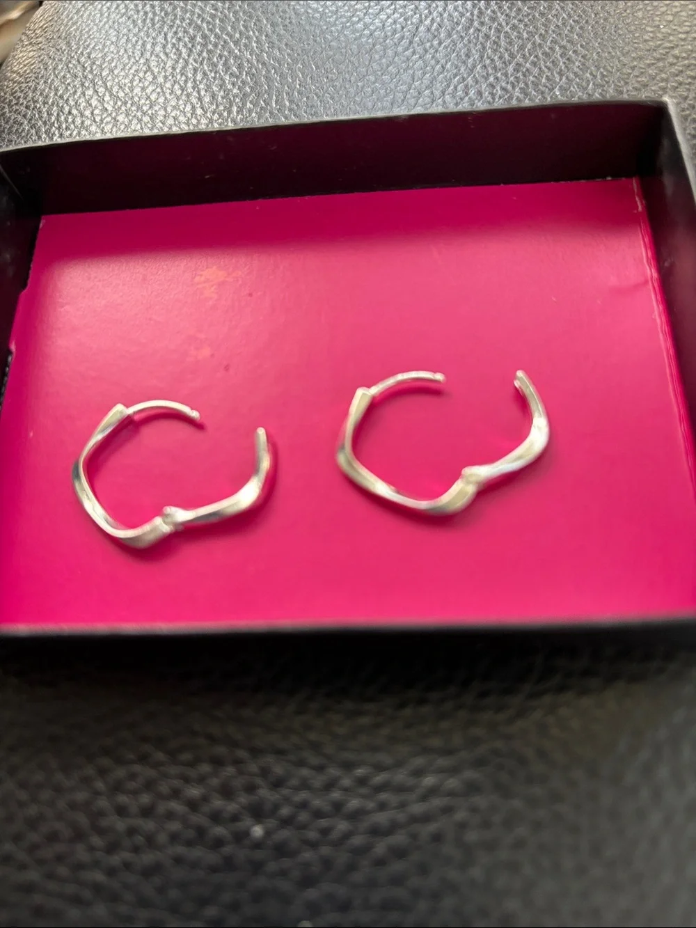 925 Sterling Silver Geometric Hoop Earrings Möbius Earrings Brand New - Picture 6 of 8